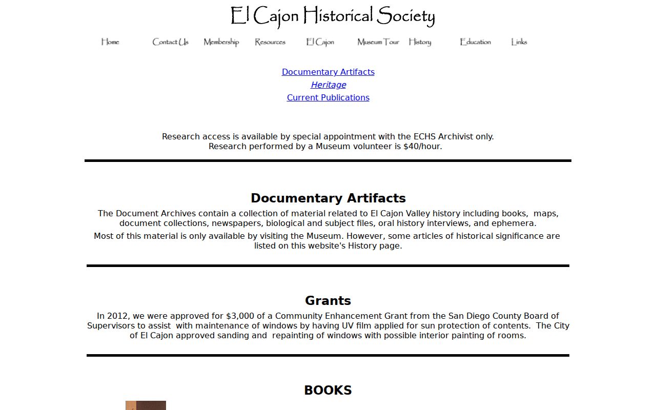 El Cajon city directory historical society resources