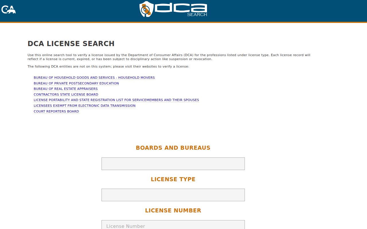 El Cajon residents directory professional license search