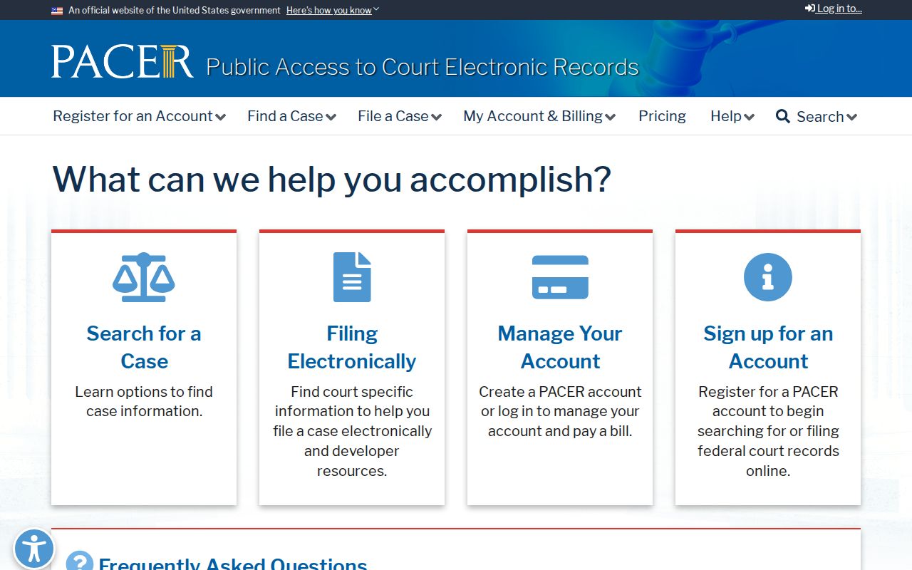 El Cajon resident lookup PACER federal court search