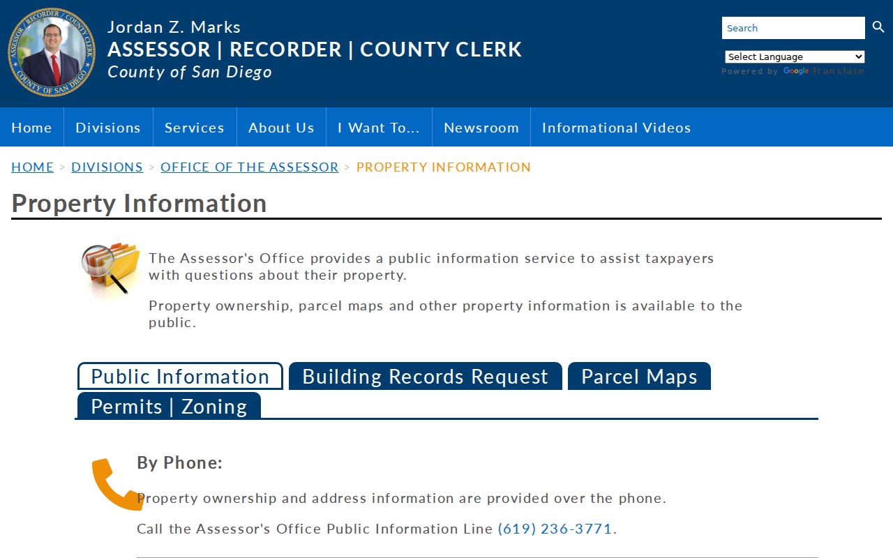 El Cajon street directory county property records access